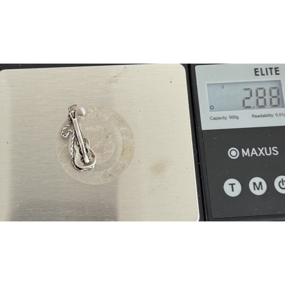 Spanish Guitar Sterling Silver 925 Charm 2.88G / 1.1in - Picture 5 of 5